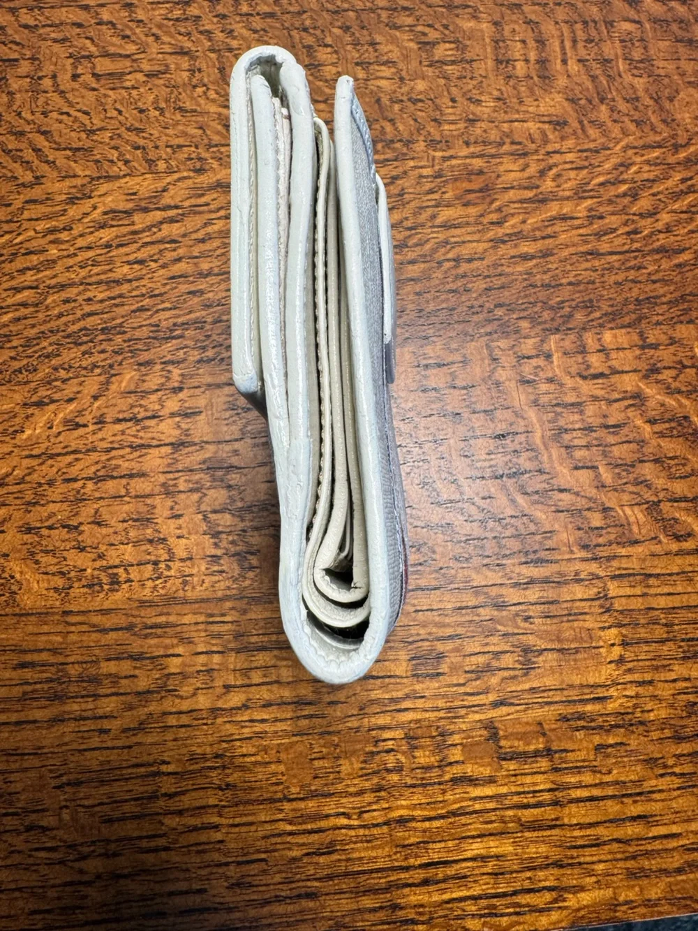 Gucci Vintage Sherry Line French Wallet - Ivory GG Canvas & Stripe w/COA & Dusty - Picture 5 of 14
